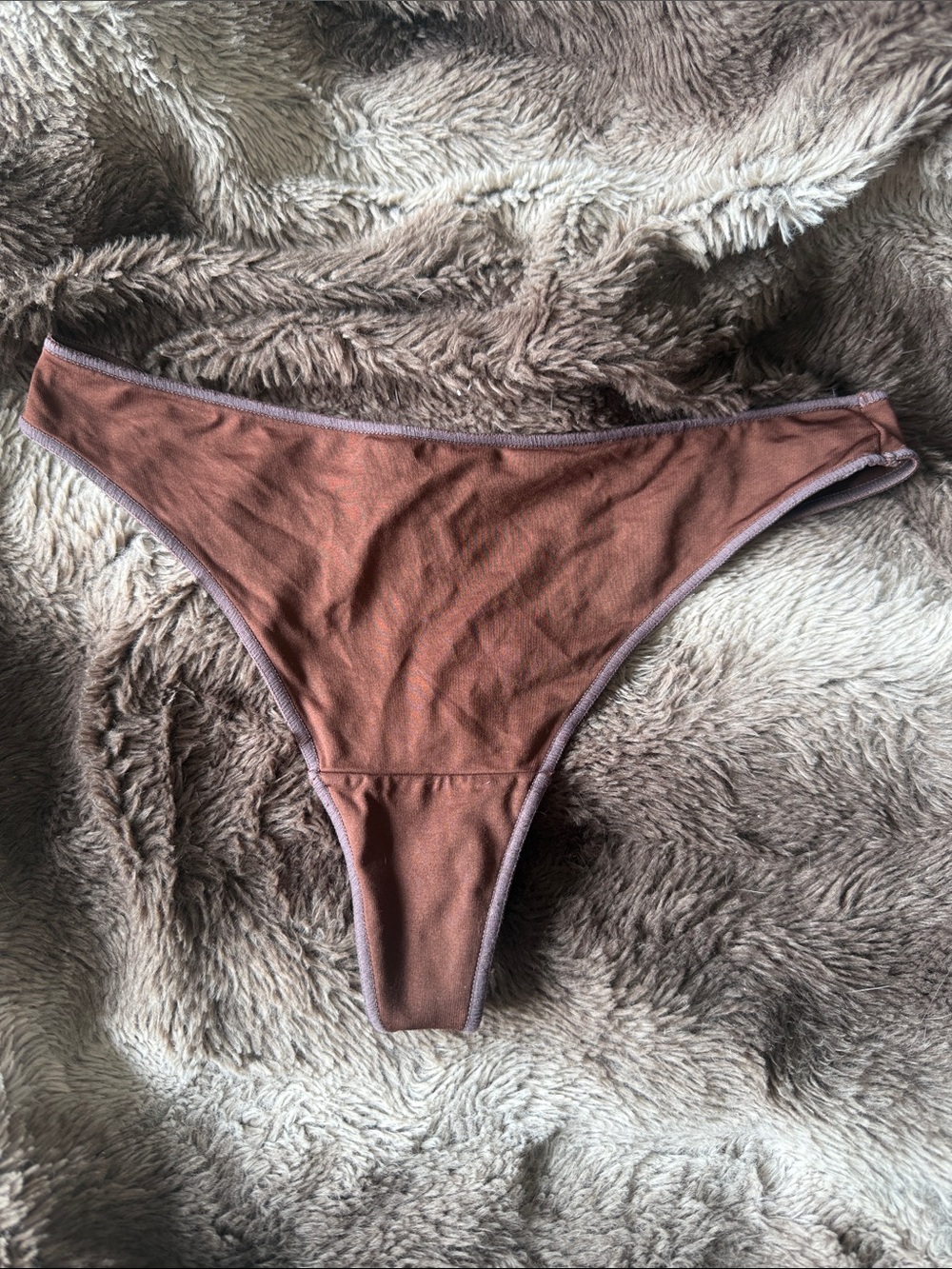 Jones New York Brown Nylon Thong Bikini Bottom